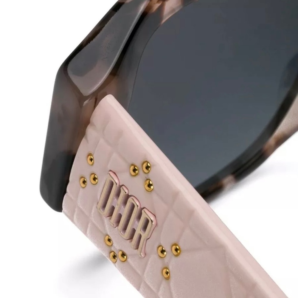 🎉HP🎉New Lady Dior Christian Dior Light Pink💖Studded 57mm Sunglasses Italy - Picture 12 of 16